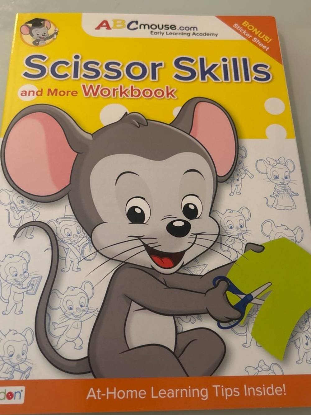 ABCmouse Scissor Skills Workbook for Kids - Yellow/Grey